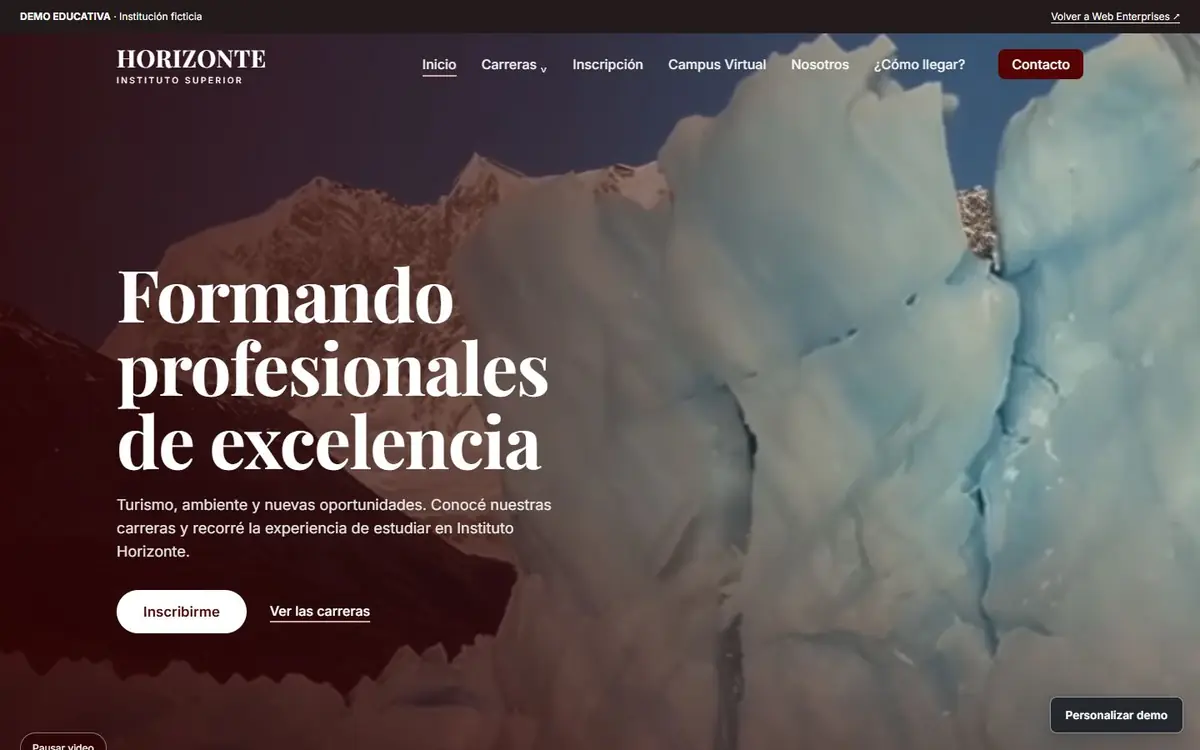 Portada del instituto ficticio Horizonte